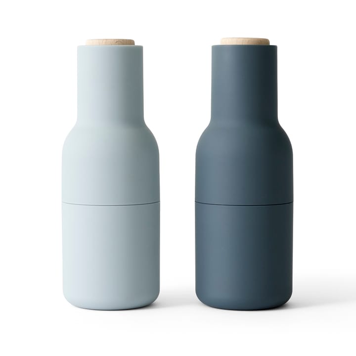 Bottle Grinder μύλος μπαχαρικών Συσκευασία 2 τμχ. - αποχρώσεις του μπλε (καπάκι από ξύλο οξιάς) - Audo Copenhagen