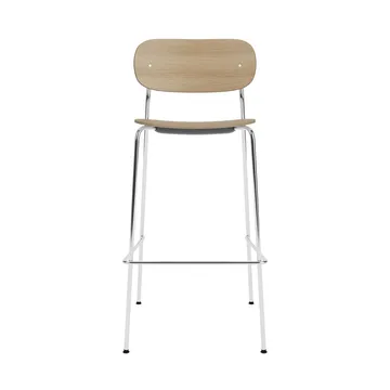 Co Bar Chair καρέκλα μπαρ - Δρυς-χρωμιωμένος χάλυβας, 75 εκ. - Audo Copenhagen