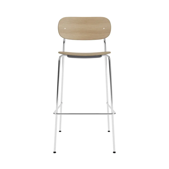 Co Bar Chair καρέκλα μπαρ - Δρυς-χρωμιωμένος χάλυβας, 75 εκ. - Audo Copenhagen