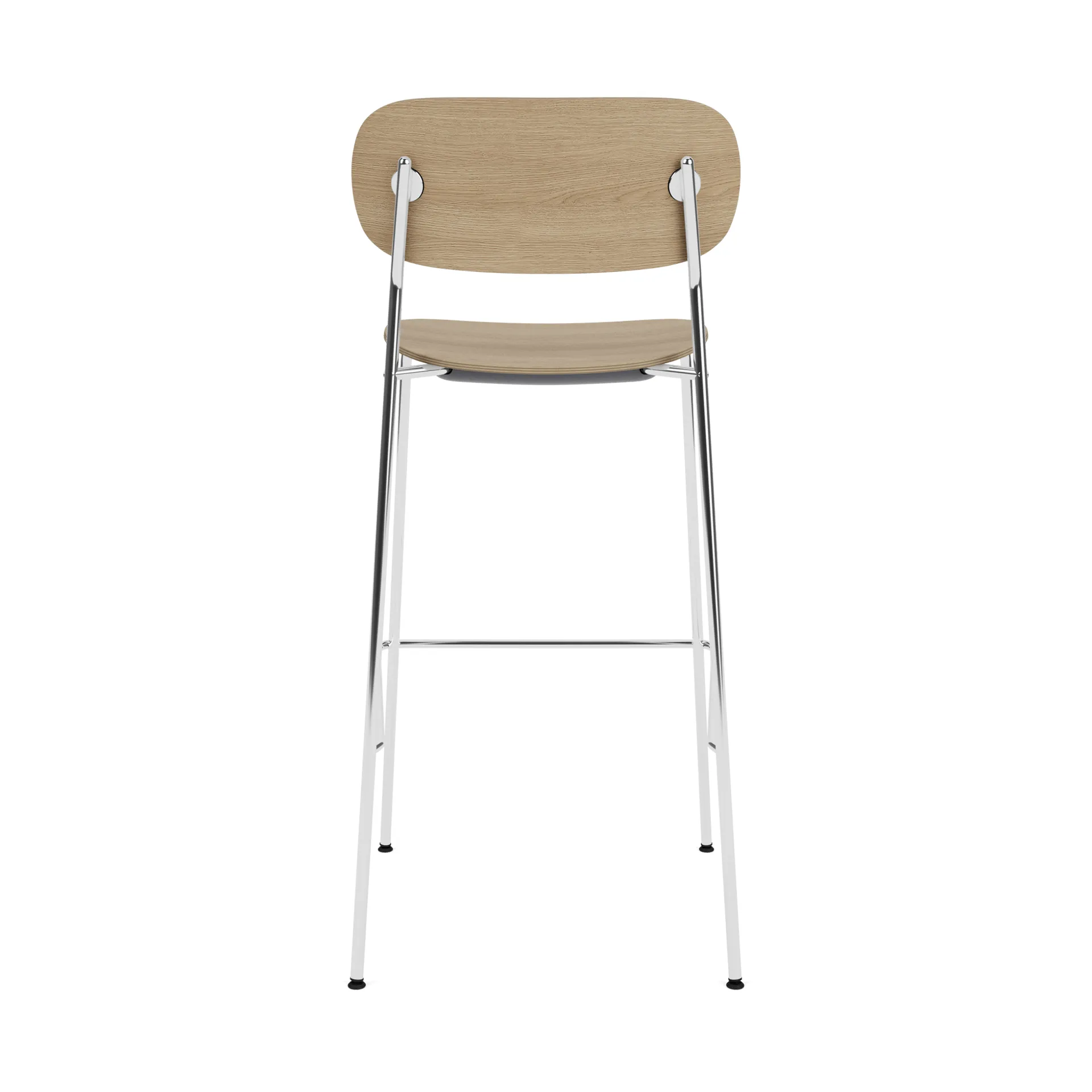 Co Bar Chair καρέκλα μπαρ, Δρυς-χρωμιωμένος χάλυβας, 75 εκ. Audo Copenhagen
