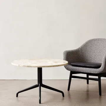 Τραπέζι σαλονιού Harbour Column - Μάρμαρο off white-μαύρο ατσάλινο στήριγμα - Audo Copenhagen