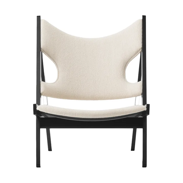 Knitting lounge πολυθρόνα - Barnum Bouclé 24-μαύρη βελανιδιά - Audo Copenhagen