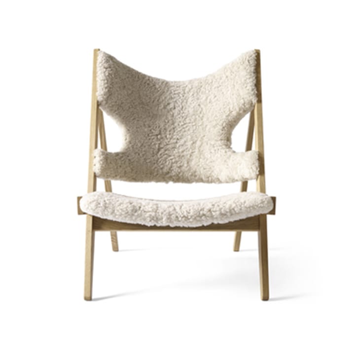 Knitting πολυθρόνα σαλονιού - Δέρμα nature, σαπουνισμένα πόδια από ξύλο δρυός - Audo Copenhagen