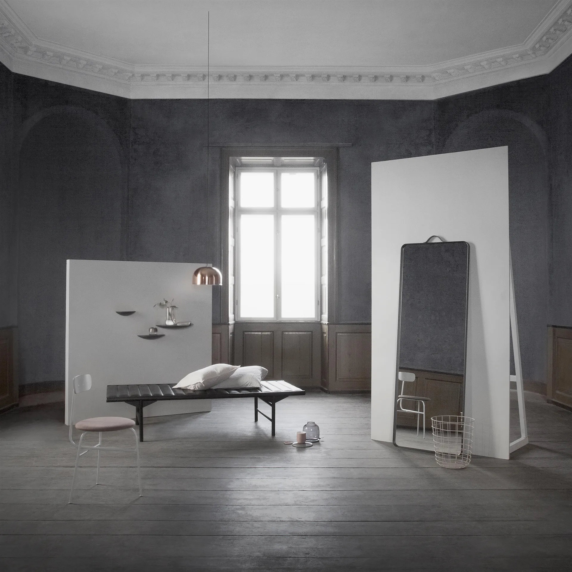 Καθρέφτης Norm Golv, Μαύρο Audo Copenhagen