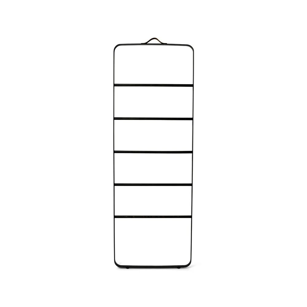 Κρεμάστρα πετσετών Towel, Μαύρο, μπάρες σε σκούρο στάχτi, δερμάτινο Audo Copenhagen