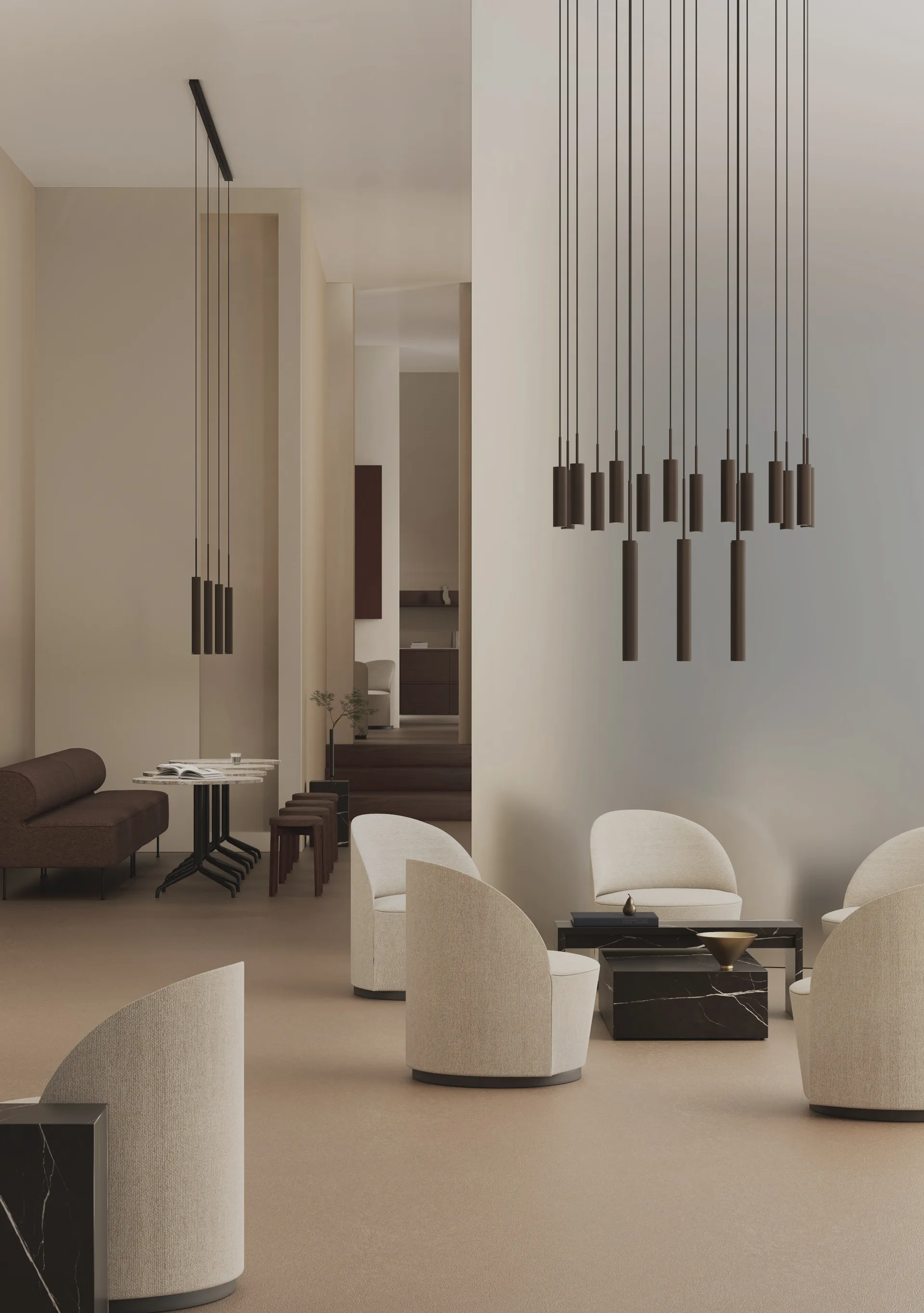 Tubulaire πολυέλαιος 20, Anodized bronzed Audo Copenhagen