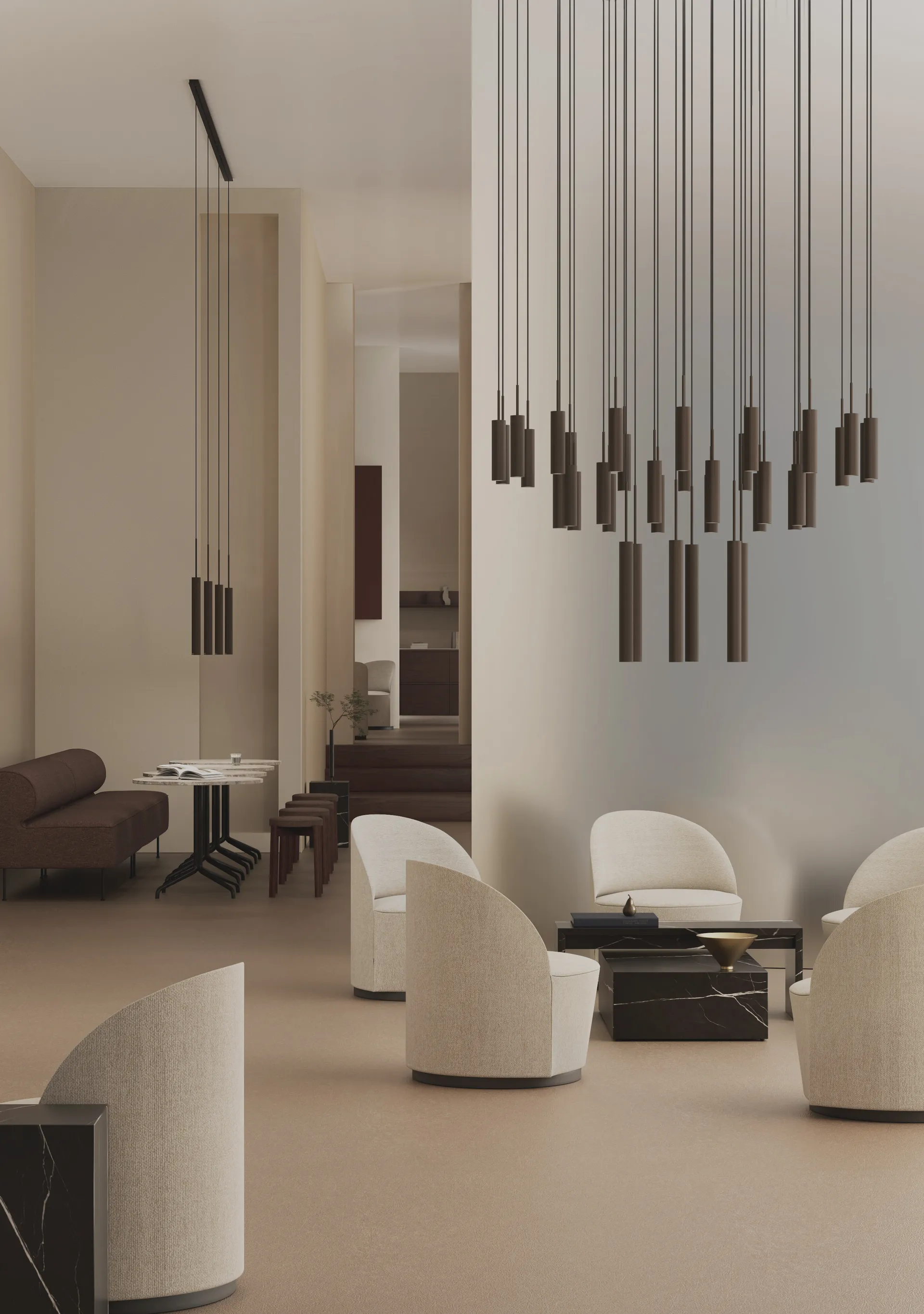 Tubulaire πολυέλαιος 38, Anodized bronzed Audo Copenhagen