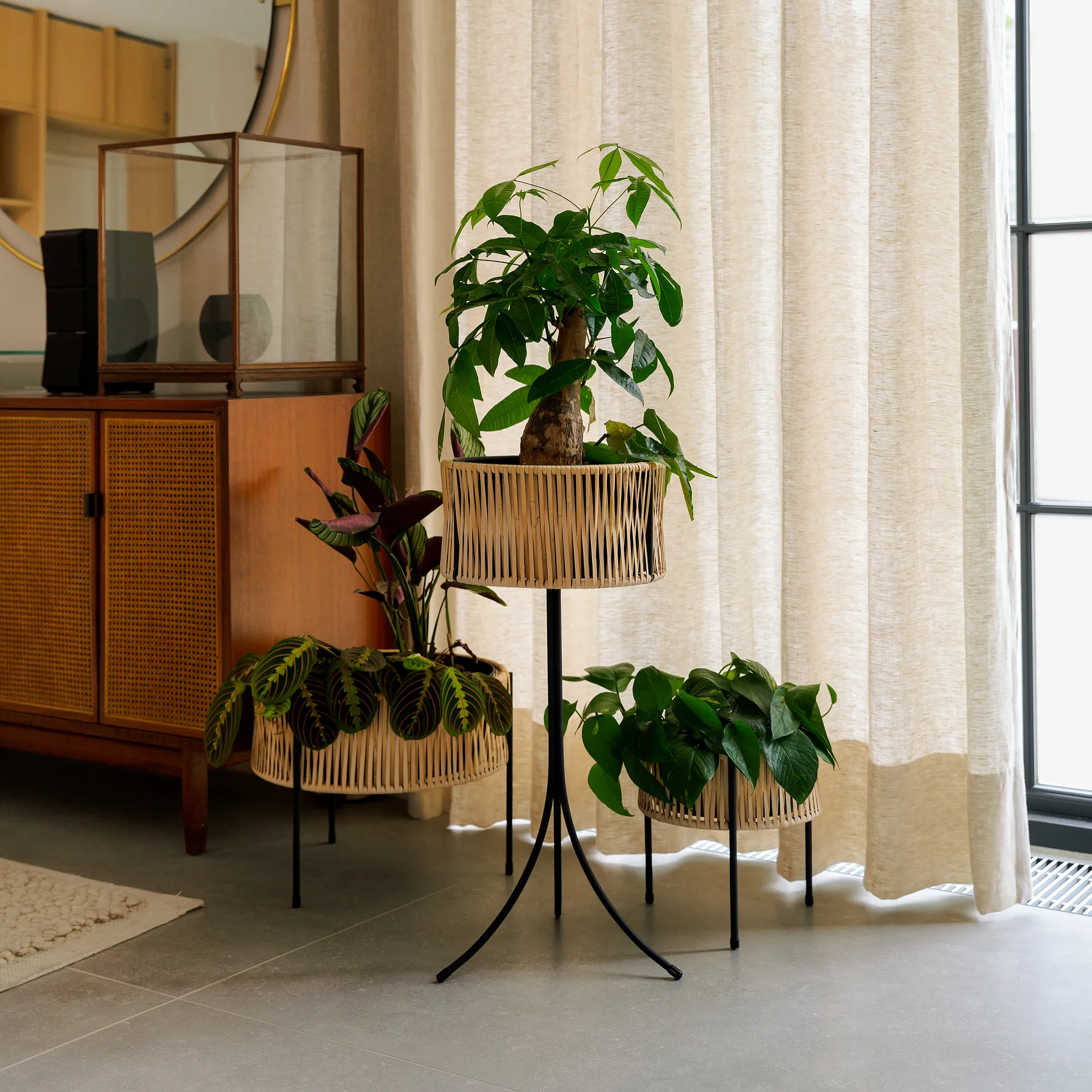 Umanoff κουτί φύτευσης λουλουδιών rattan-χάλυβας, 69 cm Audo Copenhagen