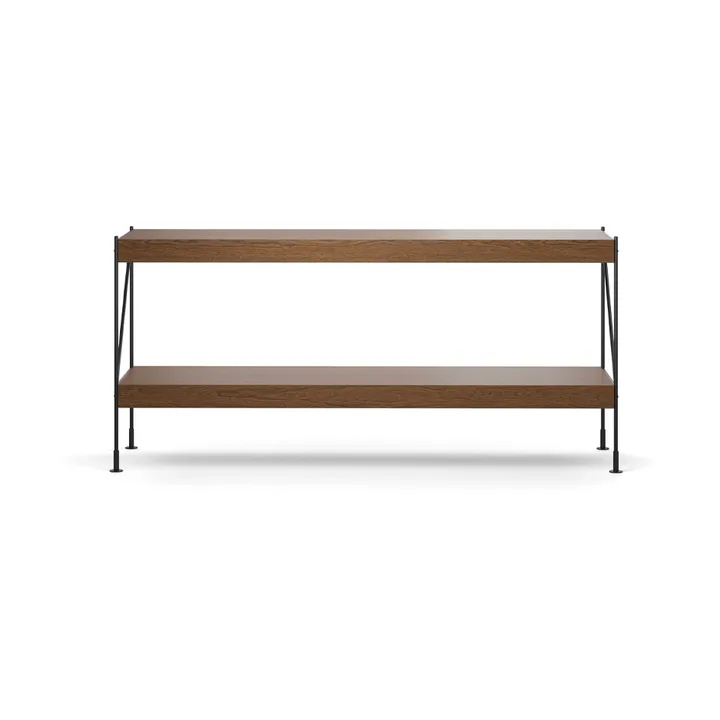 Σύστημα ραφιών Zet - Δρυς με σκουριάσμενο χρώμα, 1x2,βάση μαύρη χάλυβα  - Audo Copenhagen