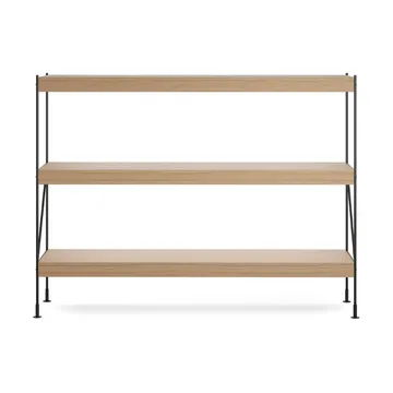 Σύστημα ραφιών Zet - natural oak, 1x3, black steel base - Audo Copenhagen