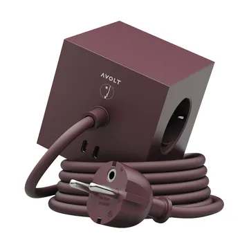 AVOLT x Bauhaus-Archiv Square 1 πολύπριζο USB-C - Mulberry Red - Avolt