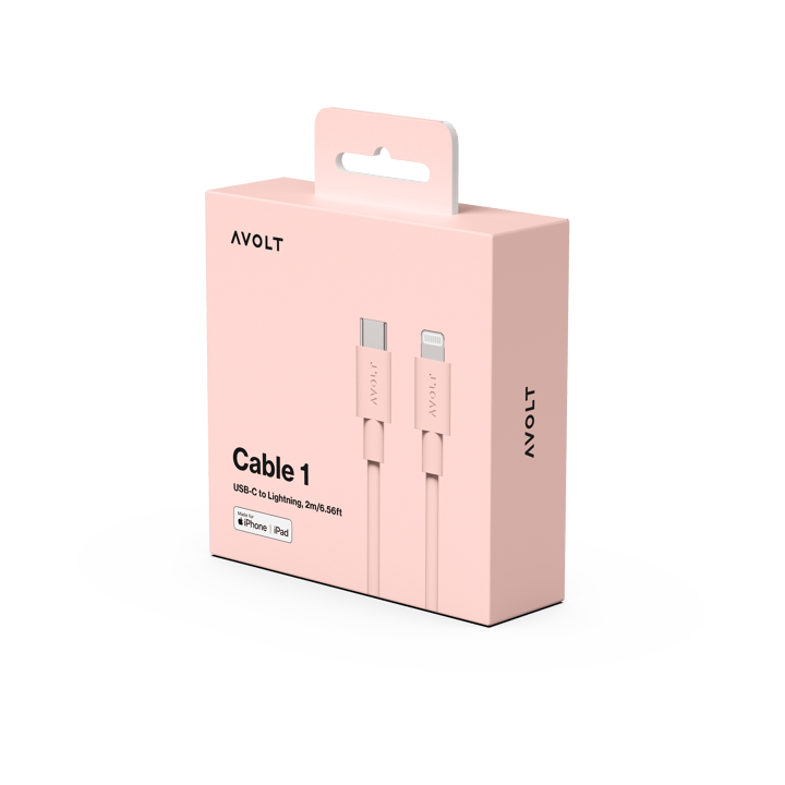 Καλώδιο Cable 1 USB-C σε Lightning, μήκος 2 μ, New Pink Avolt