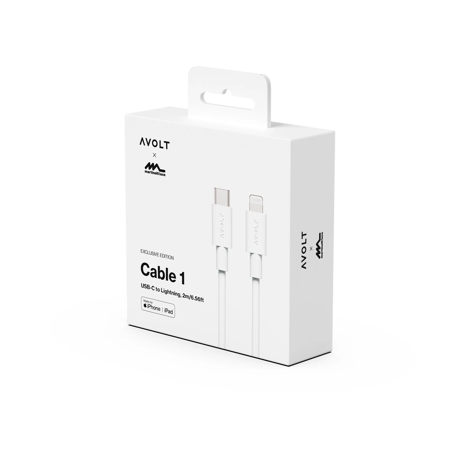Καλώδιο Cable 1 USB-C σε Lightning, μήκος 2 μ, White Martinelli Luce Edition Avolt