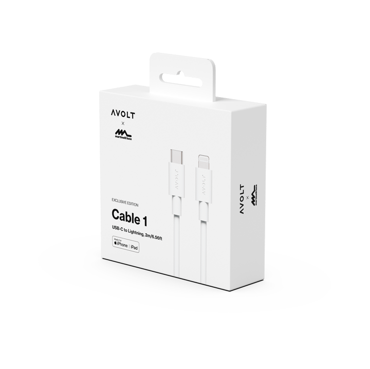 Καλώδιο Cable 1 USB-C σε Lightning, μήκος 2 μ, White Martinelli Luce Edition Avolt