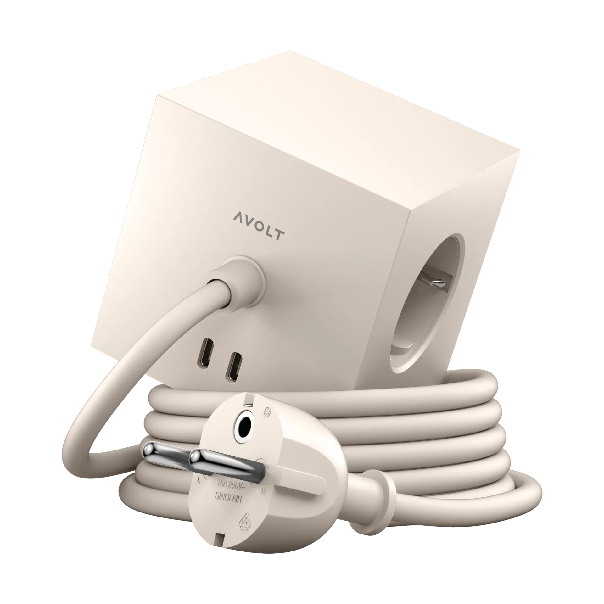 Square 1 πολύπριζο USB-C 30W 1,8 μ, Nomad sand Avolt