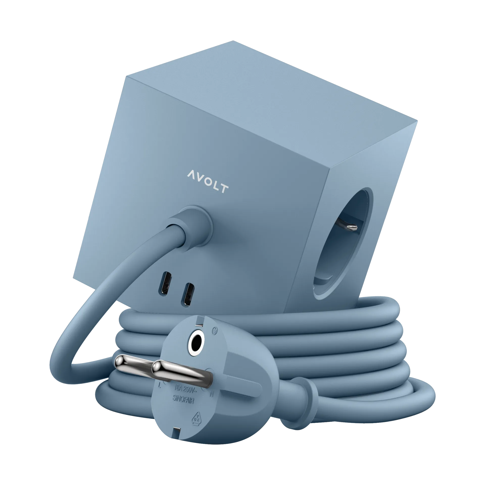 Square 1 πολύπριζο USB-C 30W 1,8 μ, Shark blue Avolt