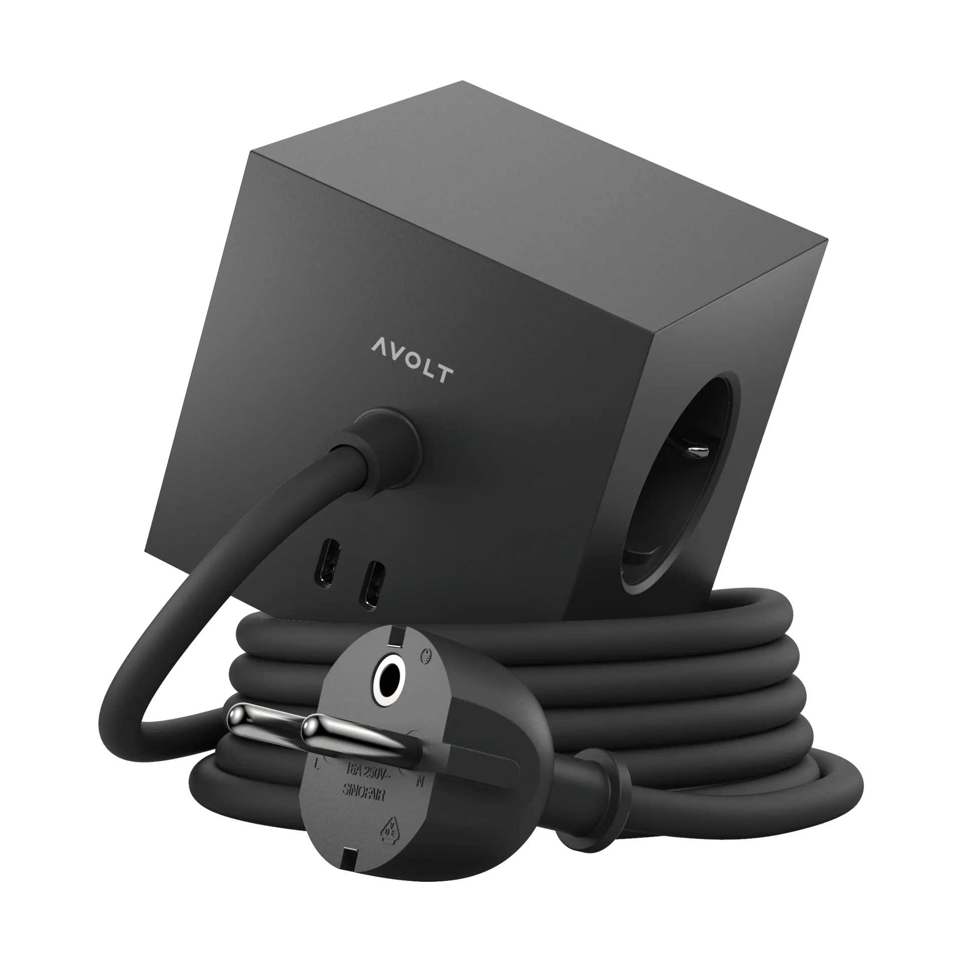 Square 1 πολύπριζο USB-C 30W 1,8 μ, Stockholm black Avolt