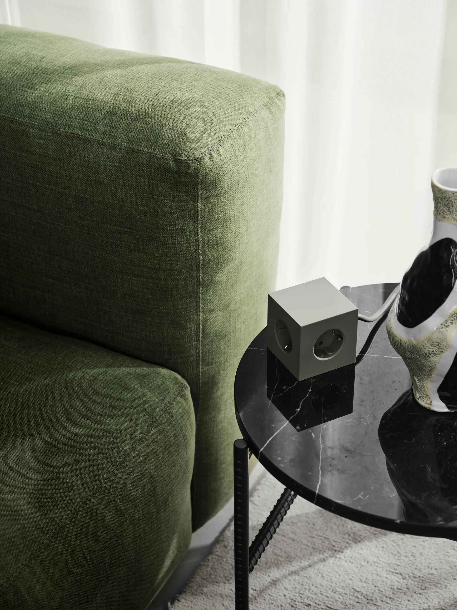 Square 1 πολύπριζο USB-C 30W 3 μ, Oak Green Avolt