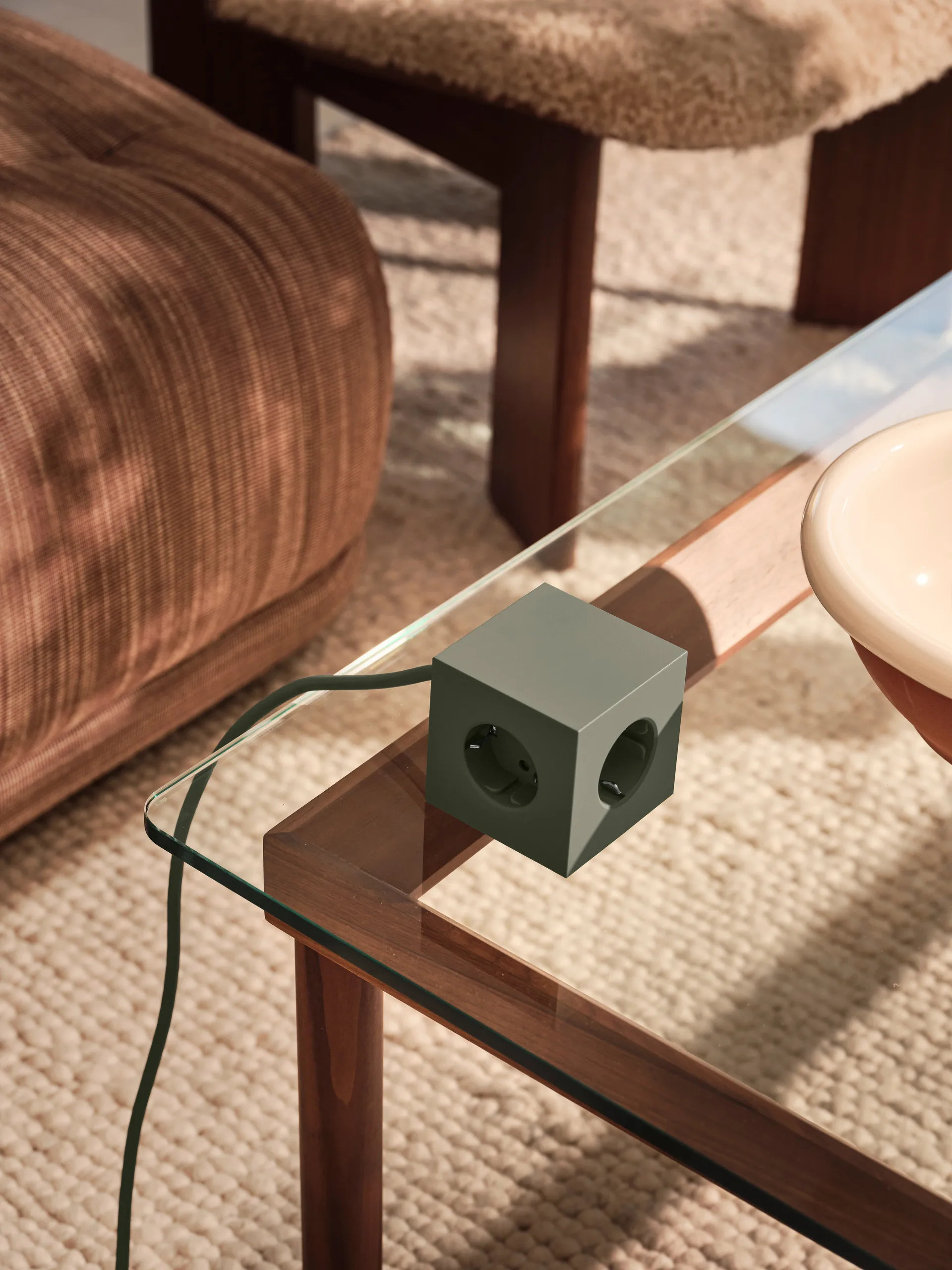 Square 1 πολύπριζο USB-C 30W 3 μ, Oak Green Avolt