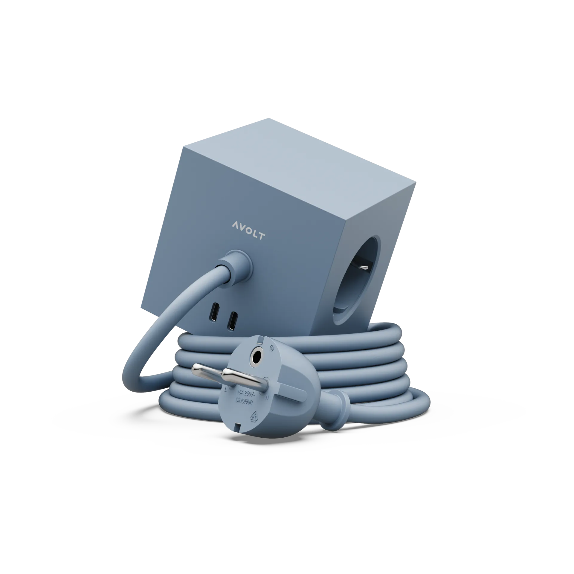 Square 1 πολύπριζο USB-C 30W 3 μ, Shark Blue Avolt