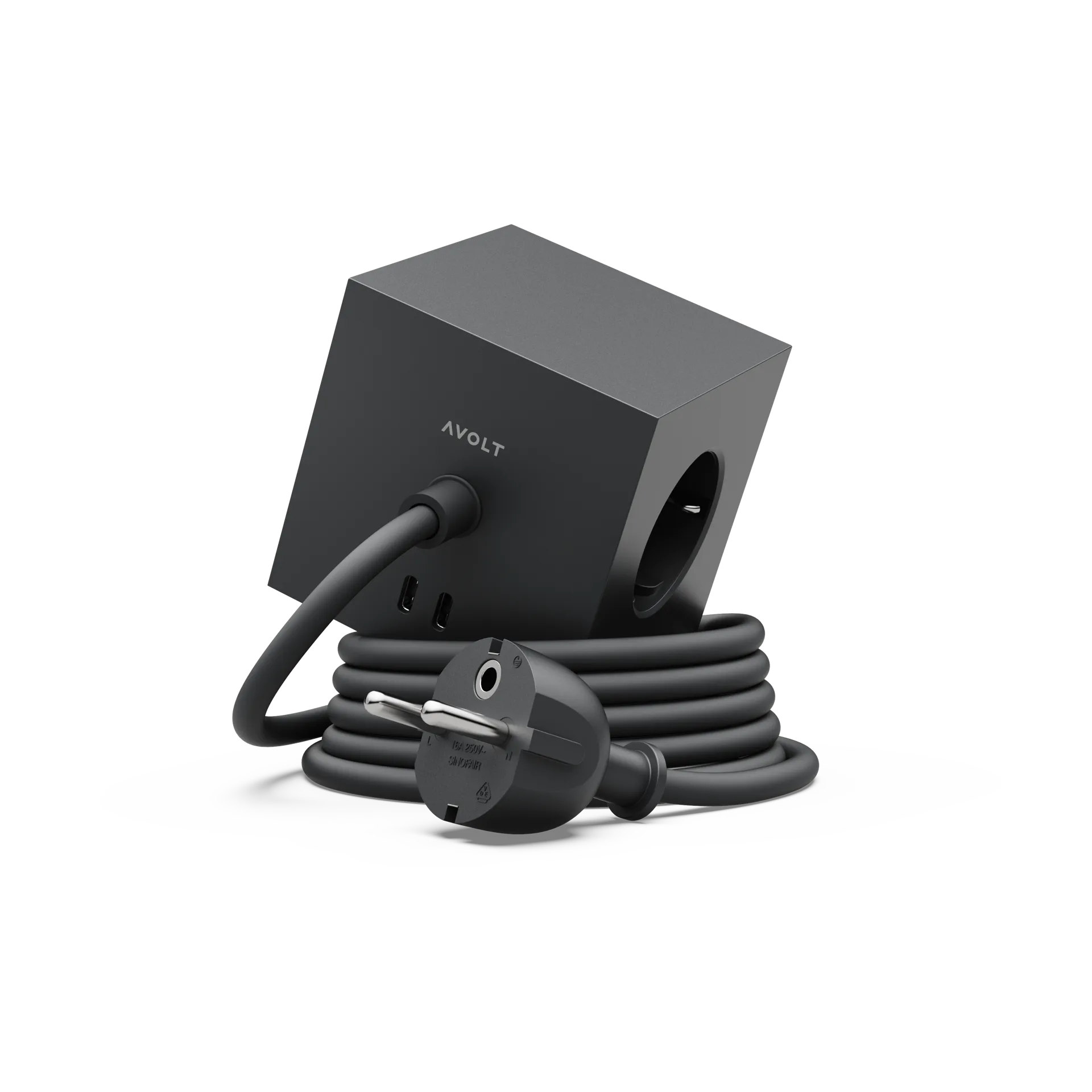 Square 1 πολύπριζο USB-C 30W 3 μ, Stockholm Black Avolt