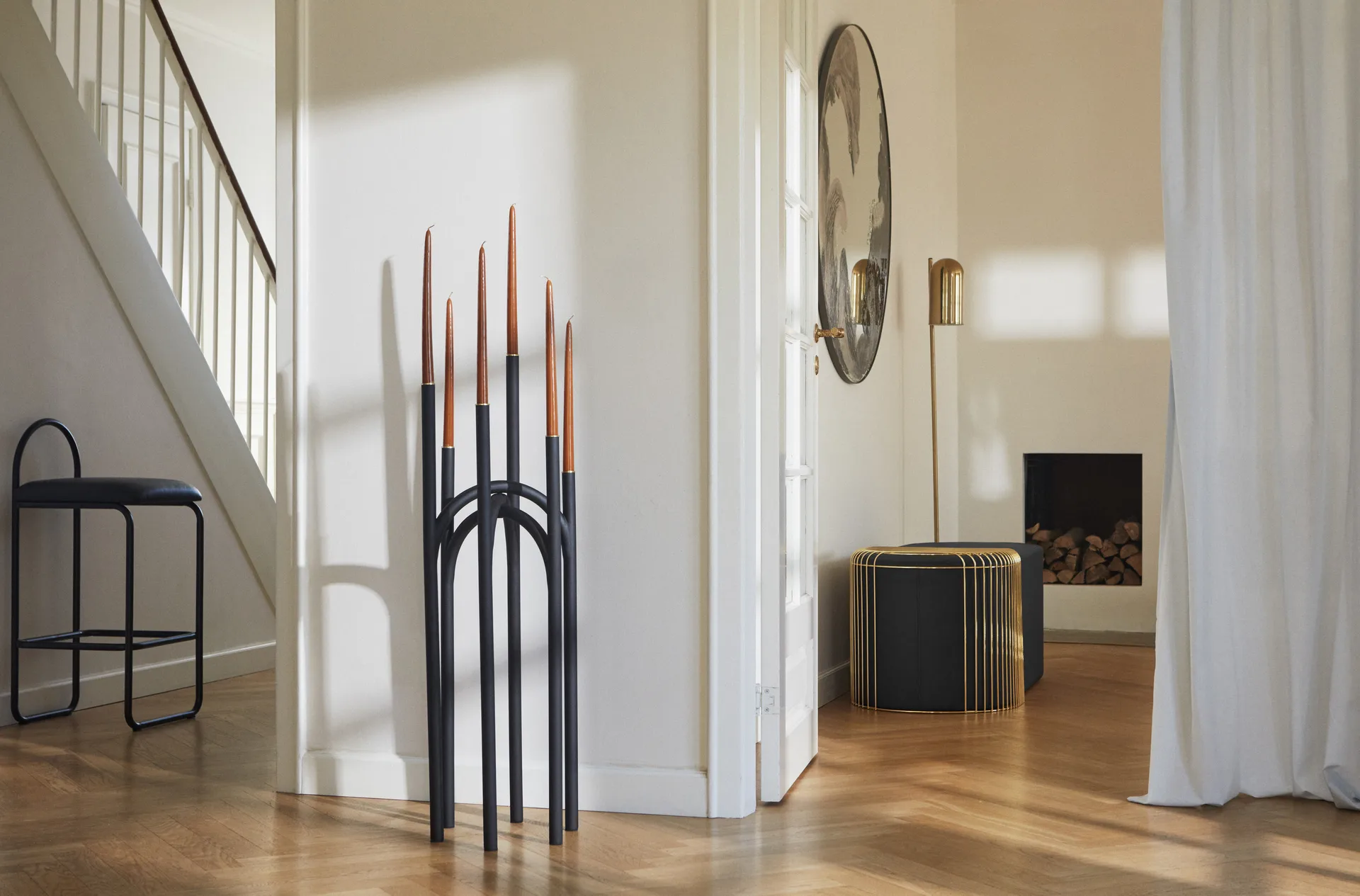 Angui κηροπήγιο 92 cm, Μαύρο-χρυσαφί AYTM