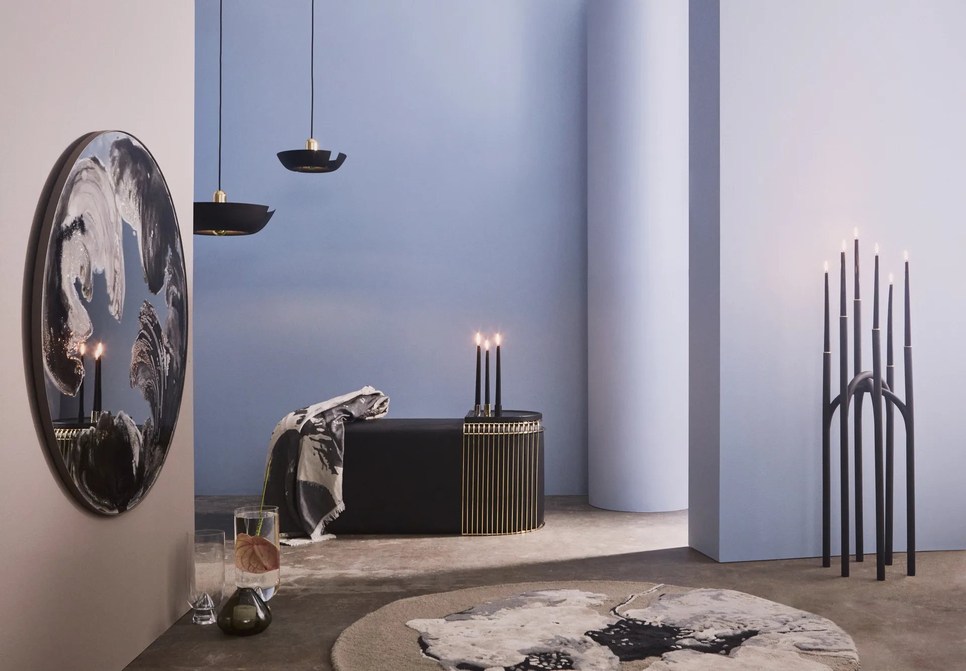 Angui κηροπήγιο 92 cm, Μαύρο-χρυσαφί AYTM