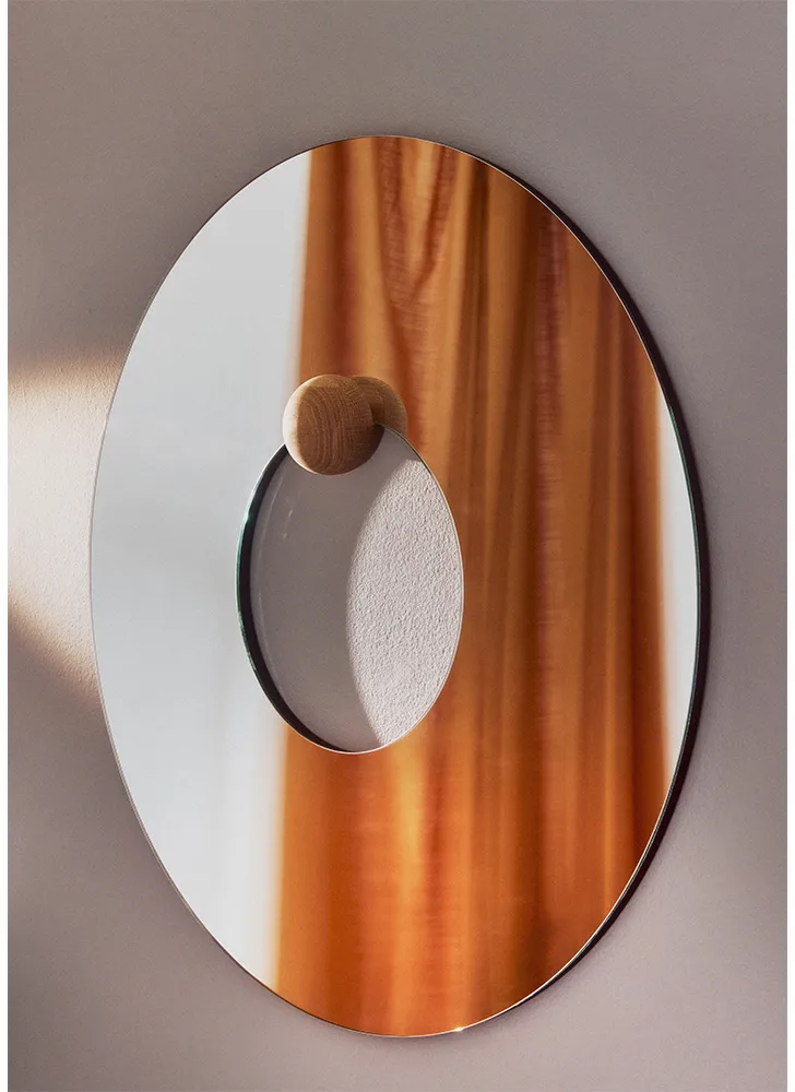 Καθρέφτης τοίχου Castellum Ø80 εκ., Clear-oiled oak AYTM