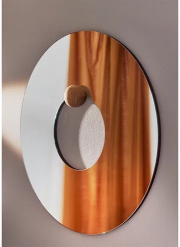 Καθρέφτης τοίχου Castellum Ø80 εκ. - Clear-oiled oak - AYTM