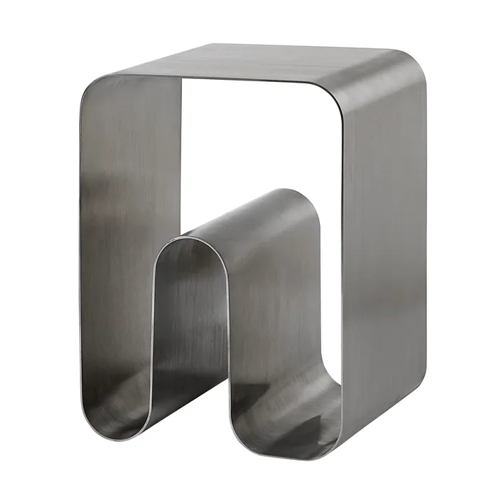 Curva solid σκαμπό - Ασημί, 32x32x43,2 εκ. - AYTM