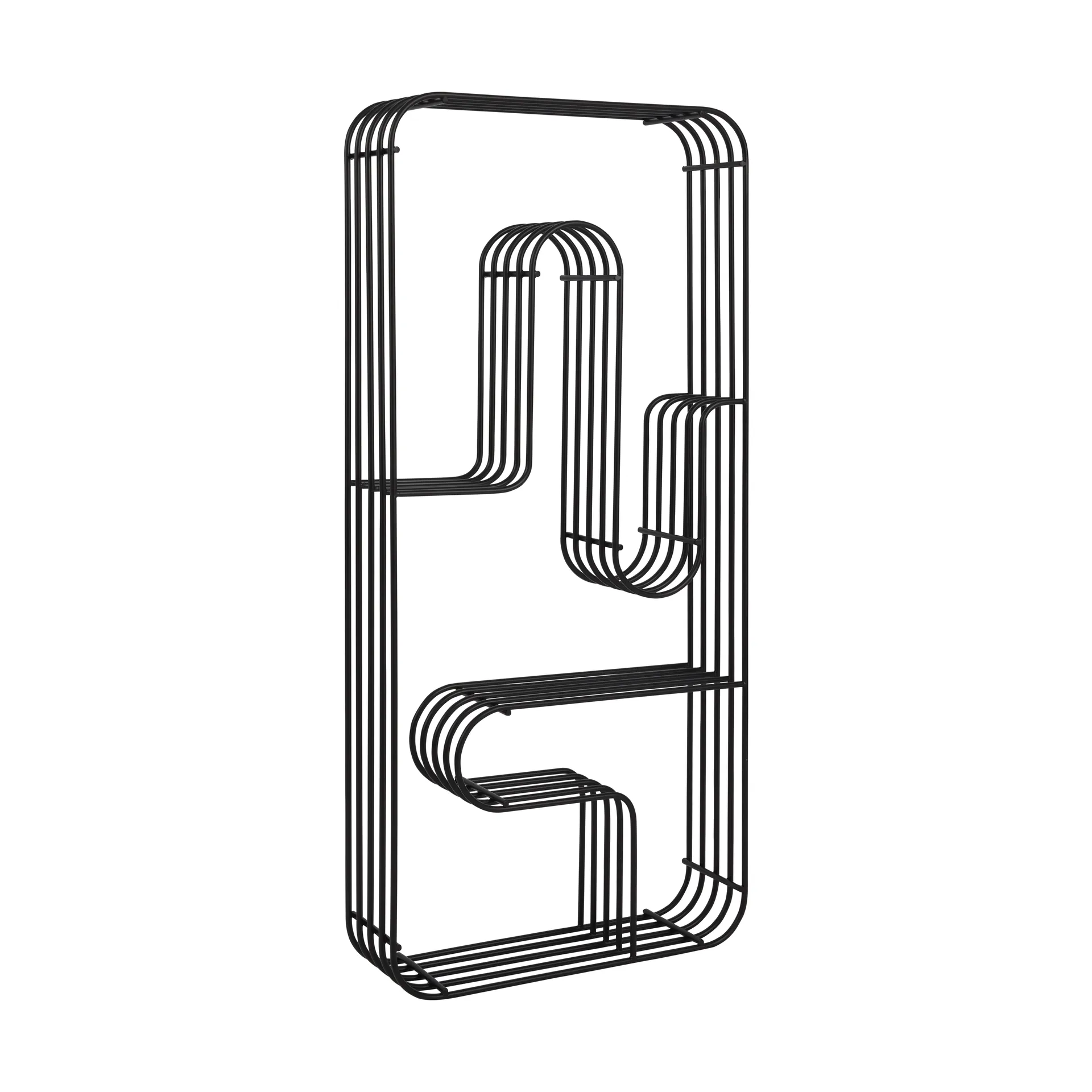 Curva ράφι τοίχου ορθογώνιο, Μάυρο AYTM