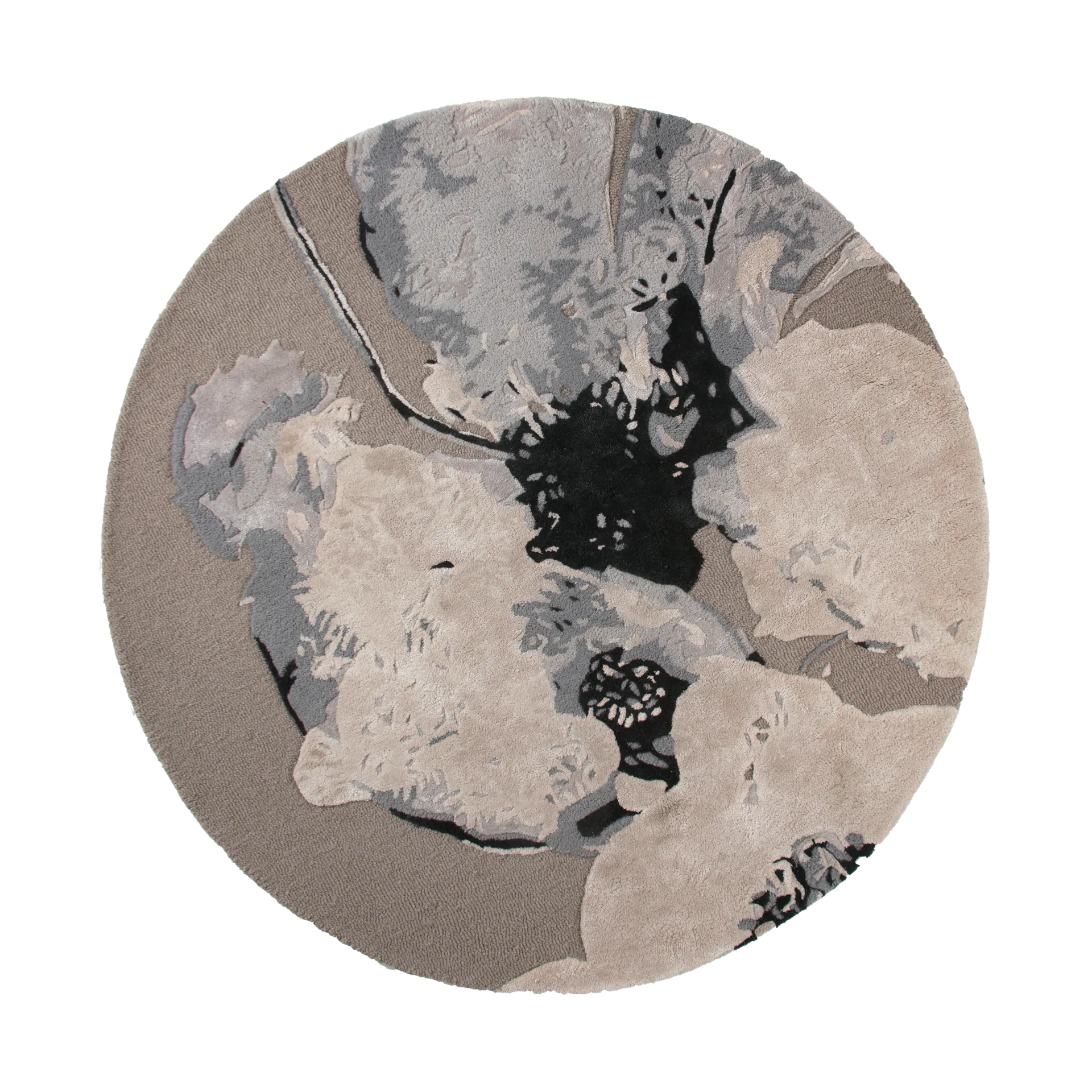 Χαλί Floreo Ø130 cm, Γκρι-λευκό AYTM