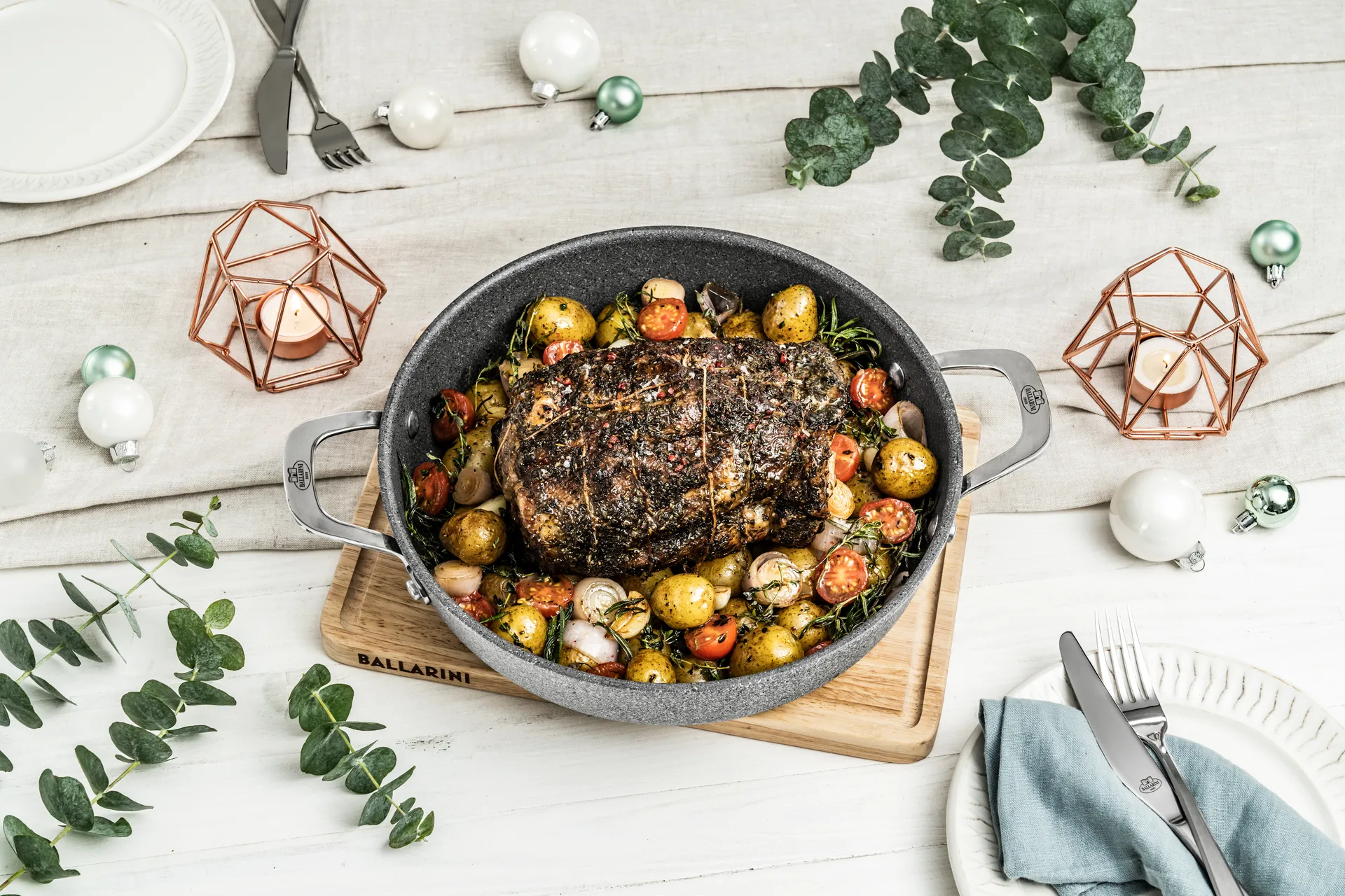 Ballarini Salina Ti-X τηγάνι σερβιρίσματος με γυάλινο καπάκι, 28 εκ. Ballarini