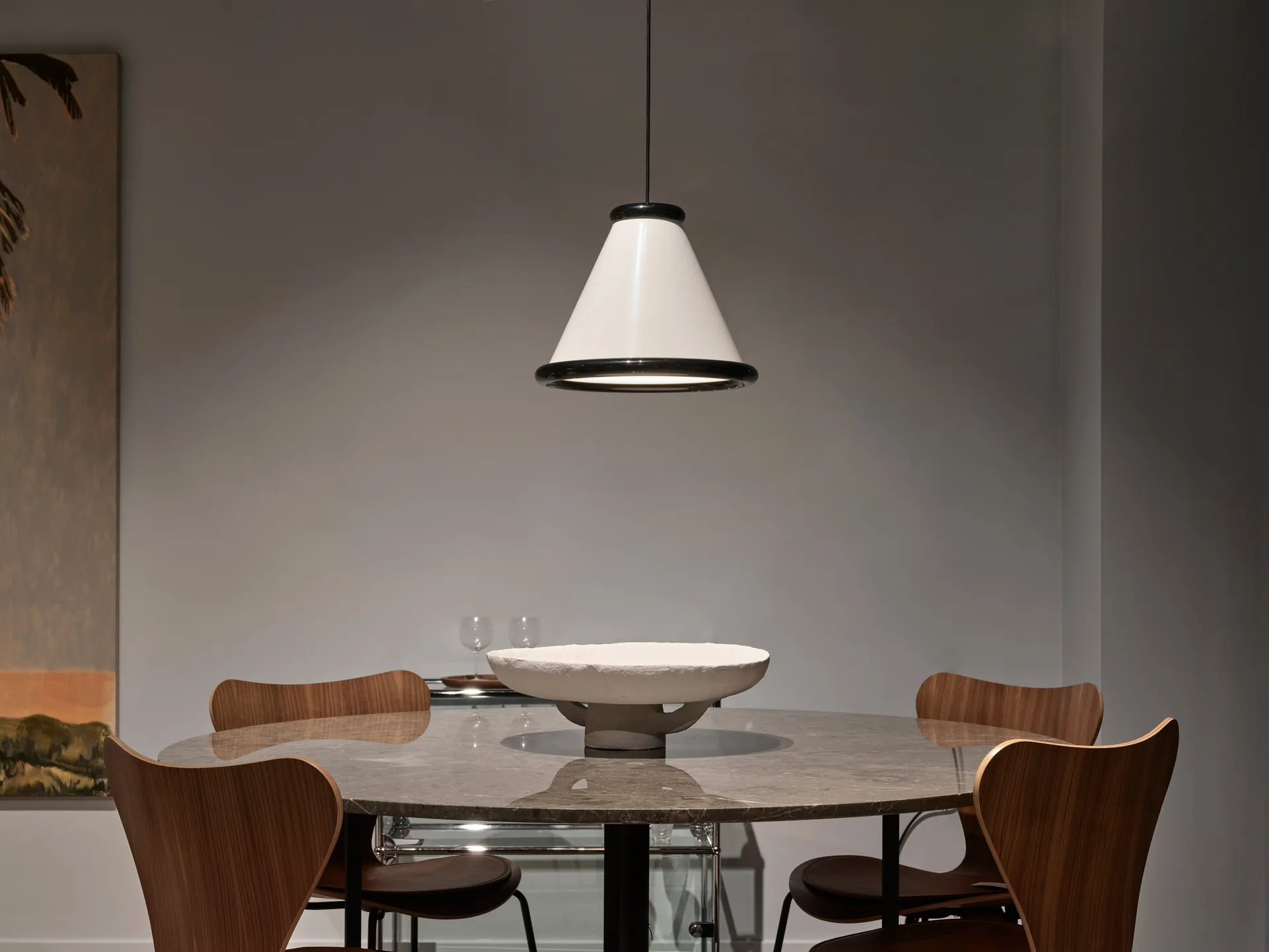 Belle κρεμαστό φωτιστικό Ø36 cm, Glossy white-glossy black Belid