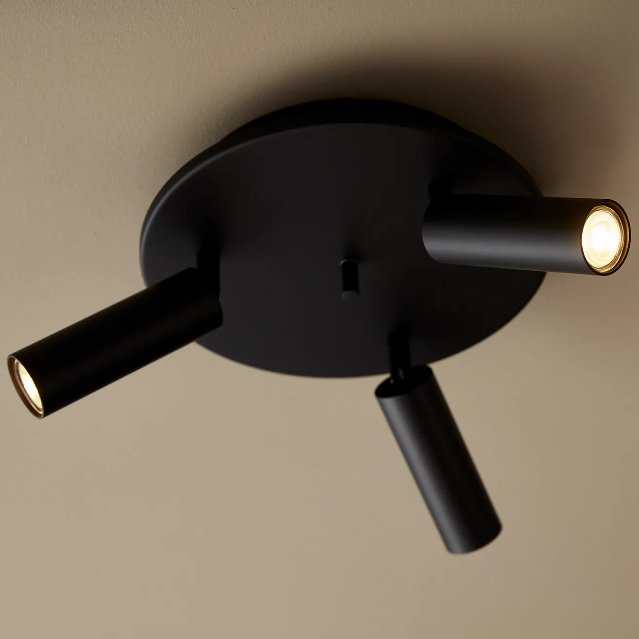 Cato Slim στρογγυλό πολύφωτο 3, ματ μαύρο Belid