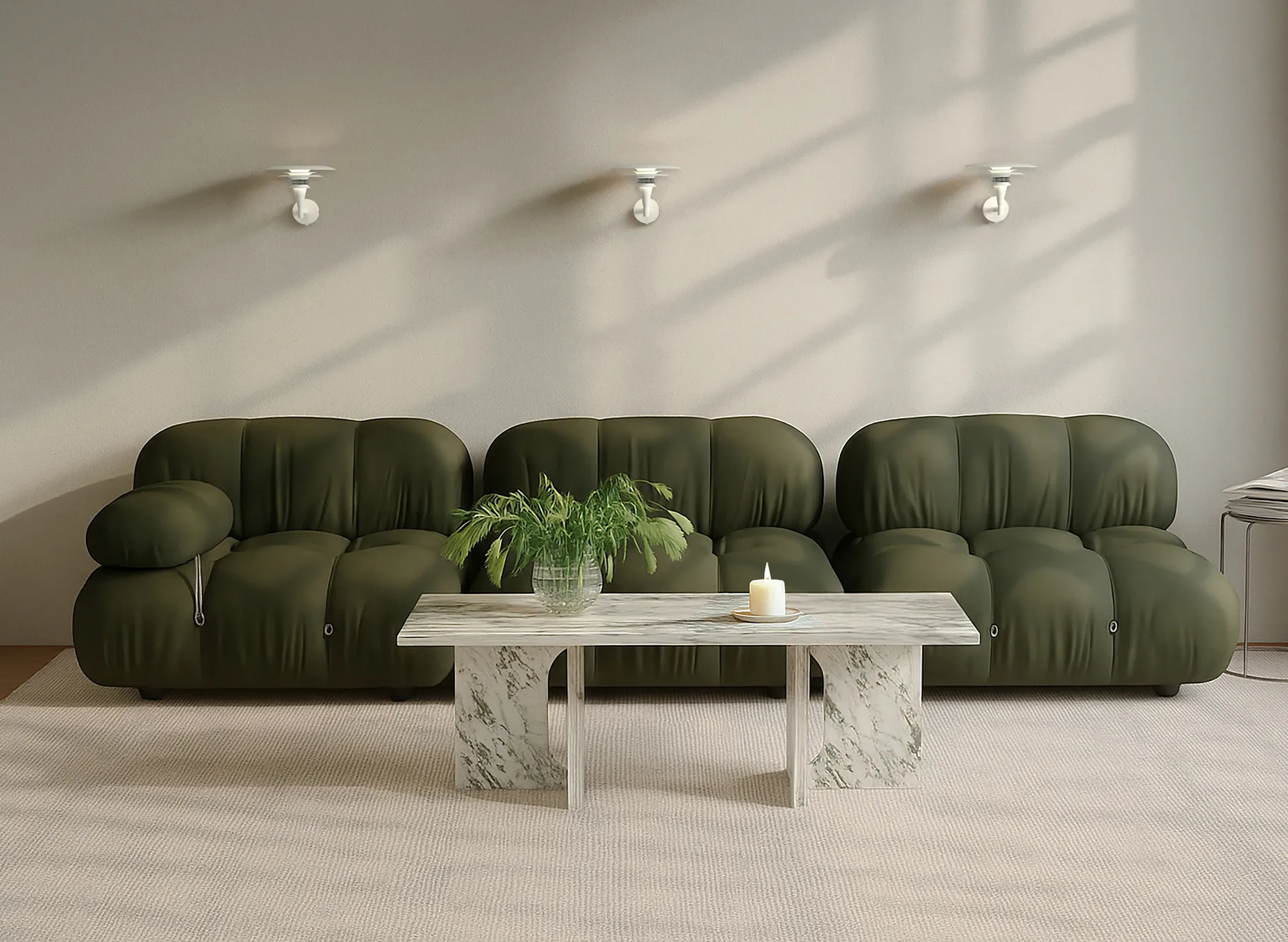 Diablo φωτιστικό τοίχου Ø20 cm, Ματ λευκό-χρώμιο Belid