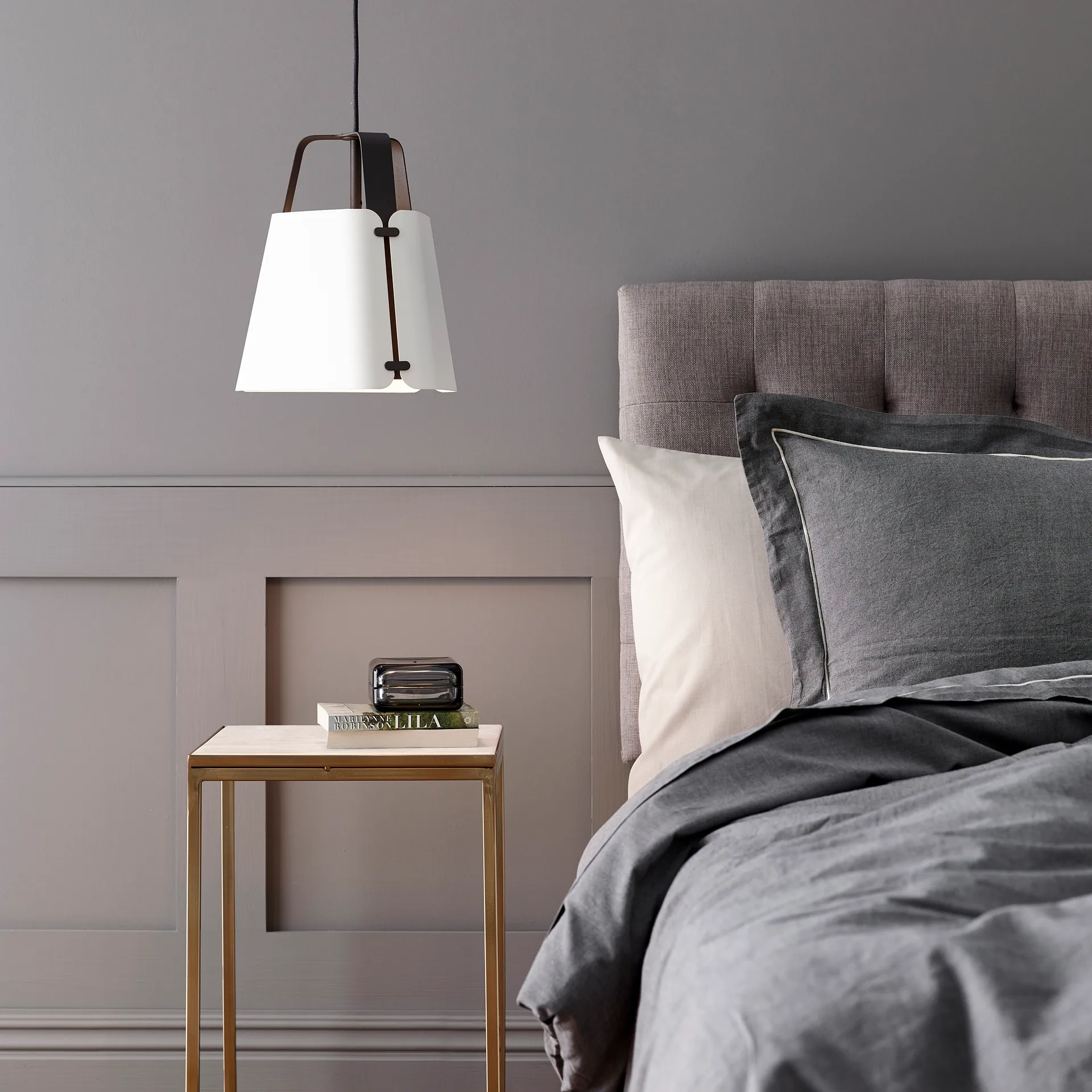 Fold κρεμαστό φωτιστικό Ø34 cm, ανθρακίτης-λευκή δομή Belid