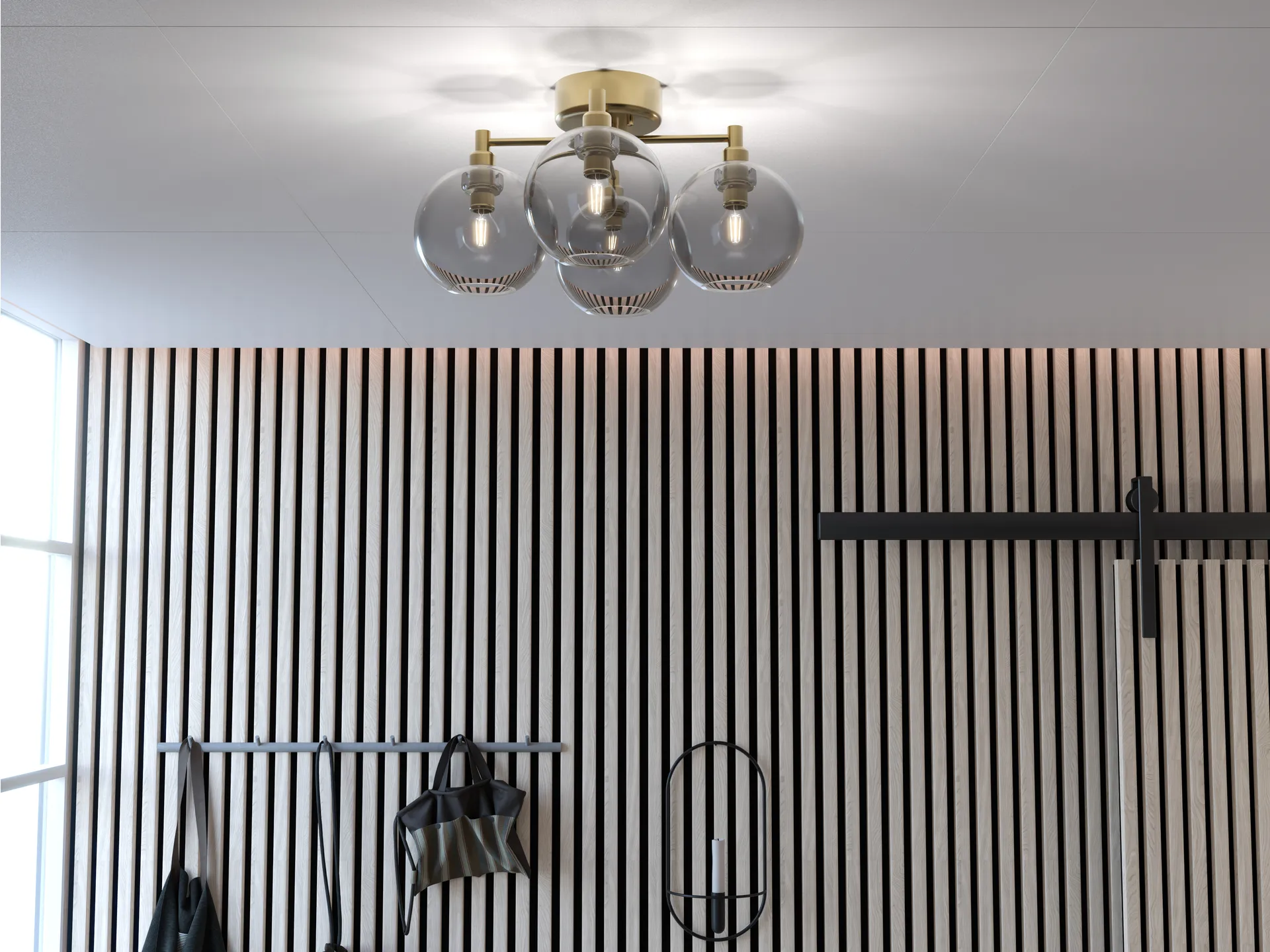 Gloria φωτιστικό οροφής, ορείχαλκος-φιμέ γυαλί Belid