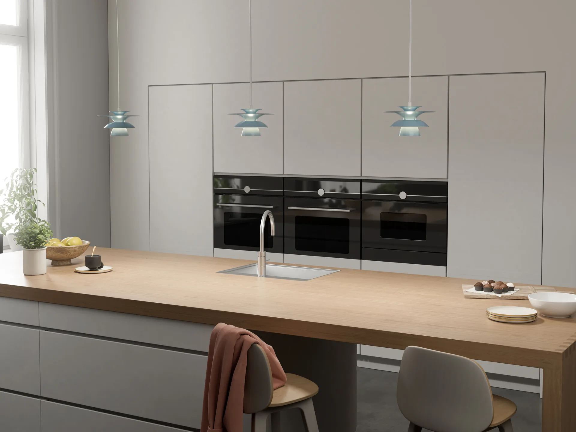 Picasso κρεμαστό φωτιστικό Ø18 cm, Παγωμένο μπλε Belid