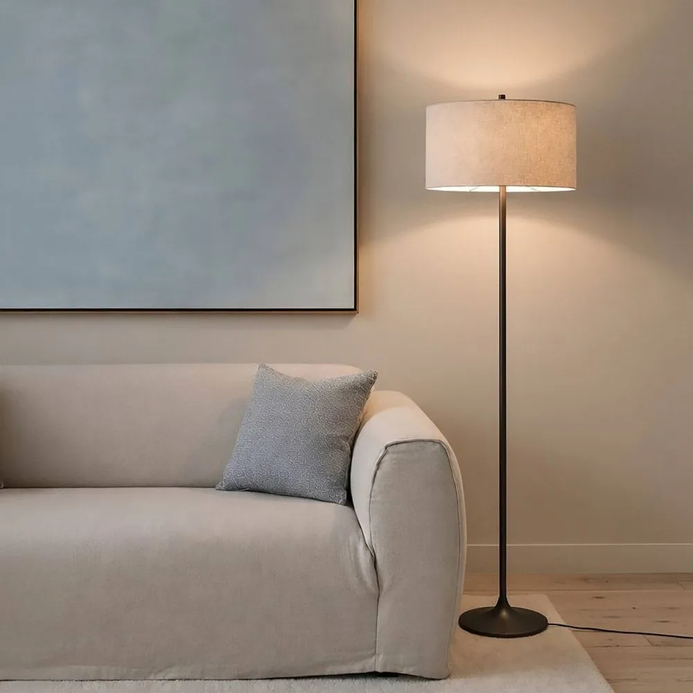 Soft επιδαπέδια λάμπα, Λινό natural-metallic bronze, Ø44x149,5 εκ. Belid