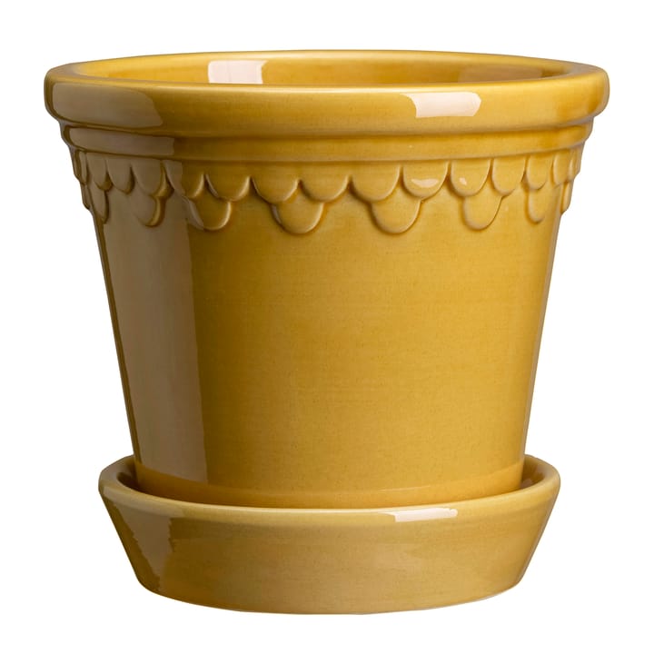 Copenhagen γλάστρα λουστραρισμένη Ø10 cm - Κίτρινο - Bergs Potter