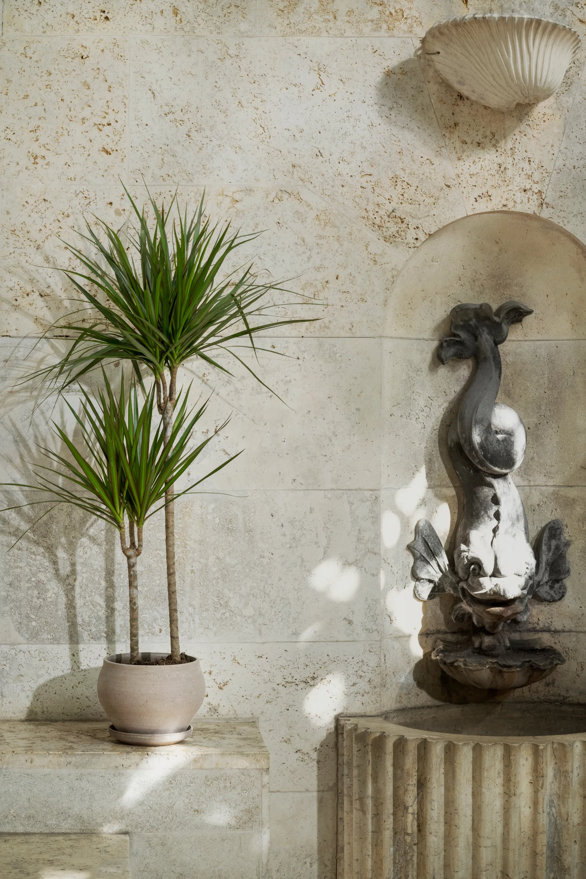 Delphi γλάστρα με πιατάκι 2 τεμάχια, Γκρι, Ø24 εκ., χαμηλό Bergs Potter