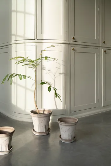 Fleur γλάστρα με πιατάκι 2 τεμάχια - Γκρι, Ø16 εκ. - Bergs Potter