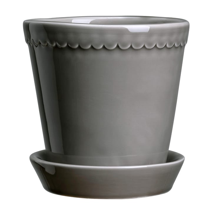 Helena γλάστρα λουστραρισμένη 18 cm, γκρι πέρλα Bergs Potter