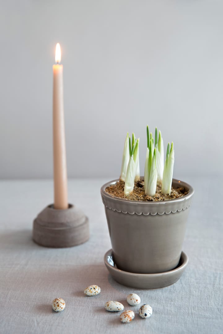 Helena flower γλάστρα λουστραρισμένη Ø16 cm, γκρι πέρλα Bergs Potter