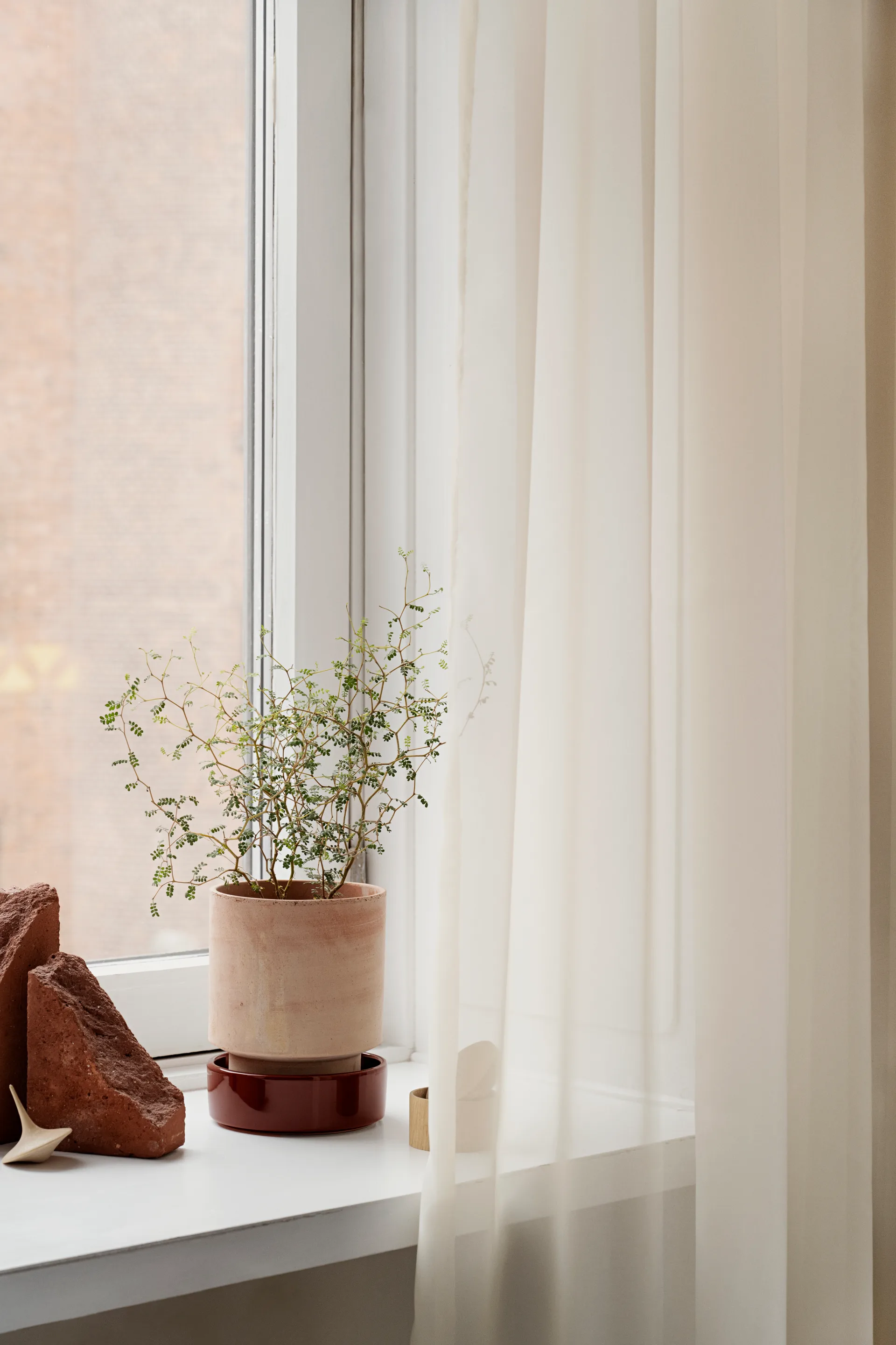 Hoff γλάστρα, Ø14 εκ., Raw Rosa-Deep Burgundy Bergs Potter