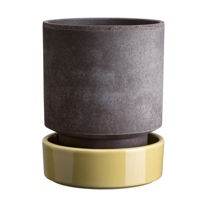 Hoff γλάστρα - Ø16 cm, Raw Grey-Pale Yellow - Bergs Potter