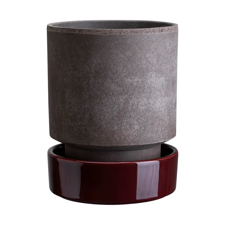 Hoff γλάστρα, Ø18 cm, Raw Grey-Deep Burgundy Bergs Potter