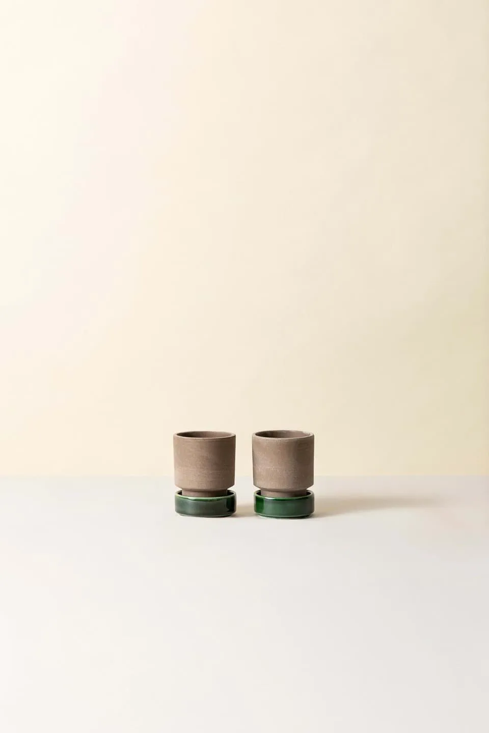 Hoff γλάστρα 2-pack, Ø8 εκ., Raw Grey-Emerald Green Bergs Potter