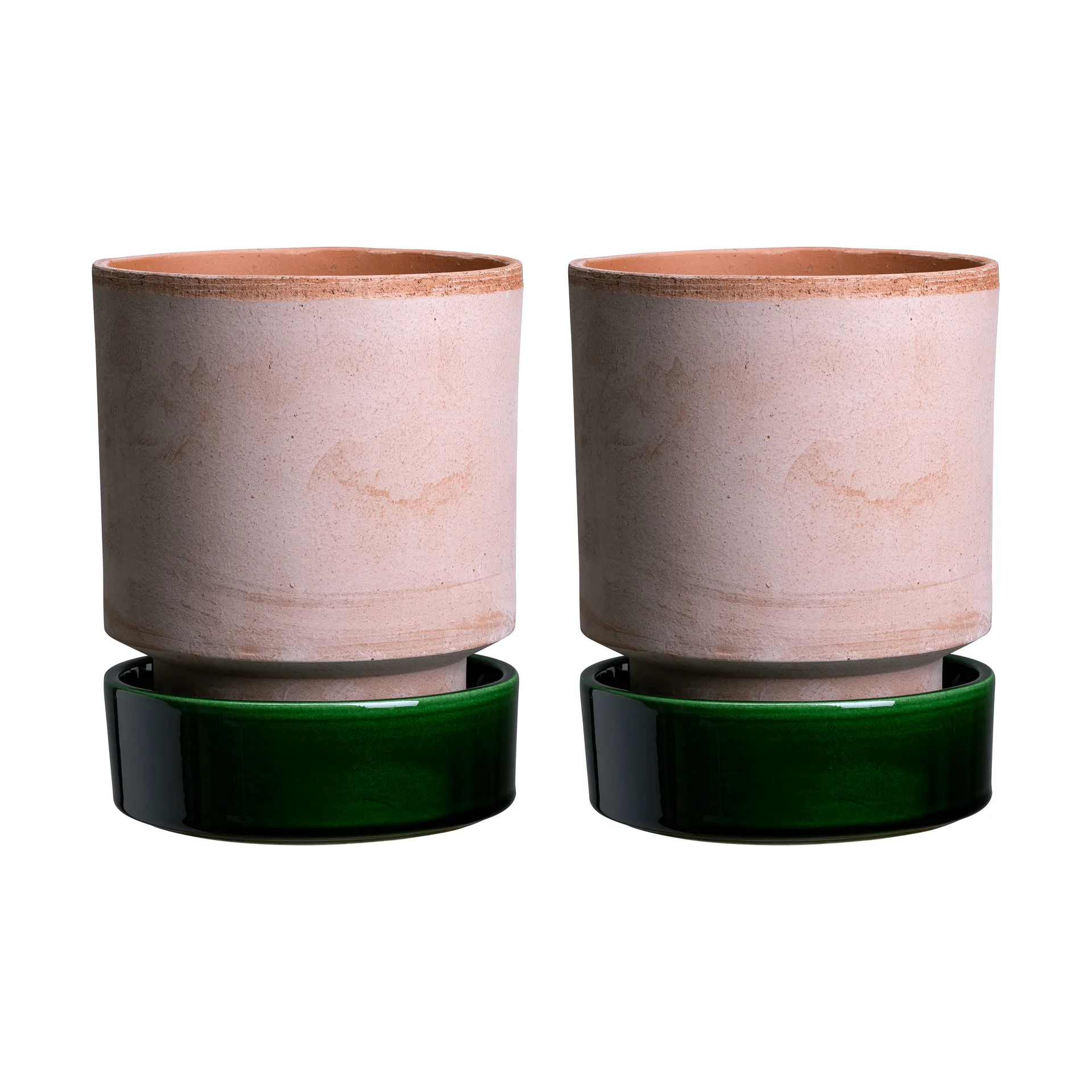 Hoff γλάστρα 2-pack, Ø8 εκ., Raw Rosa-Emerald Green Bergs Potter